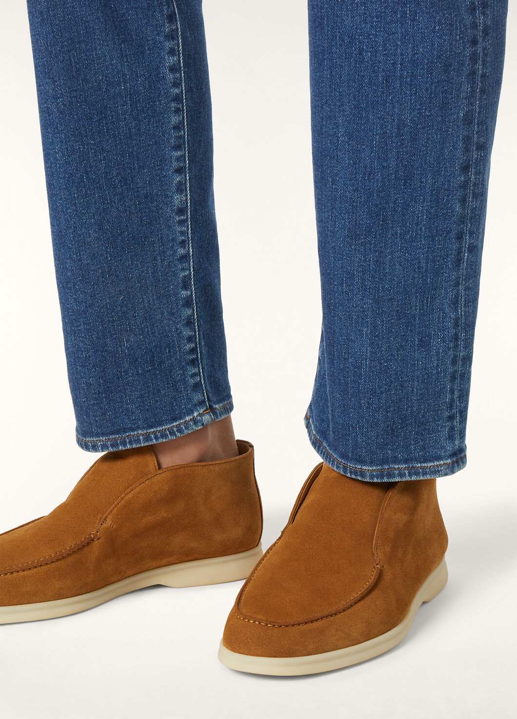 Open Walk Polacchini in suede leather in Cocoa