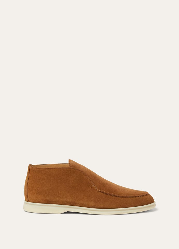 Open Walk Polacchini in suede leather in Cocoa