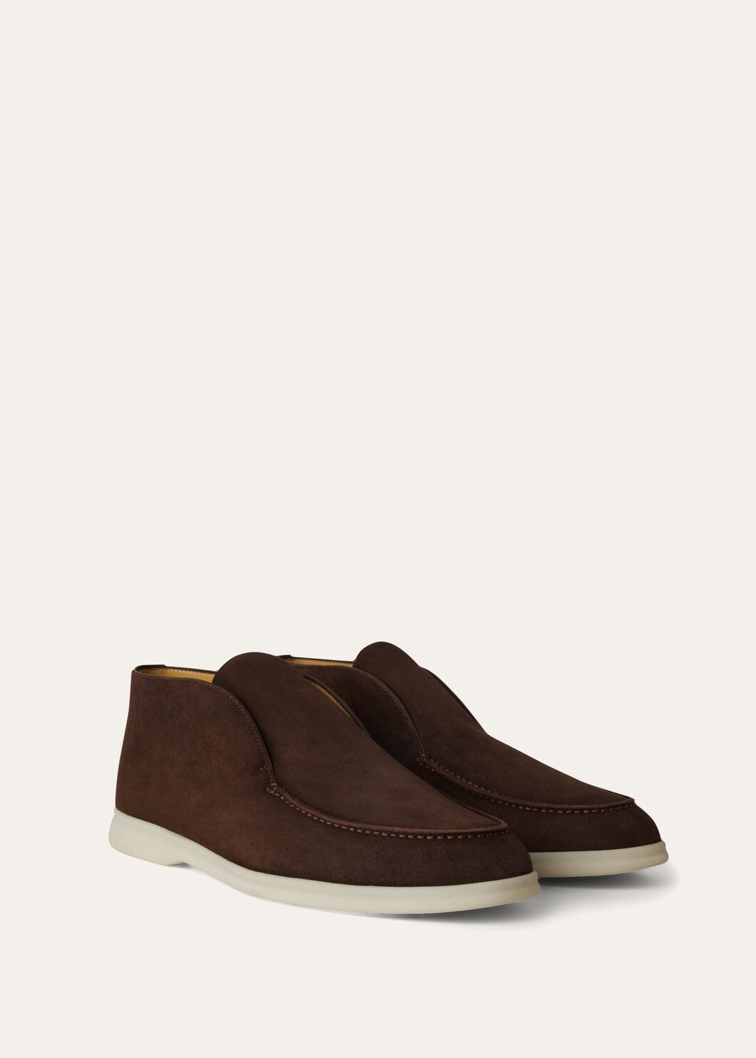 Open Walk Polacchini in chocolate brown suede