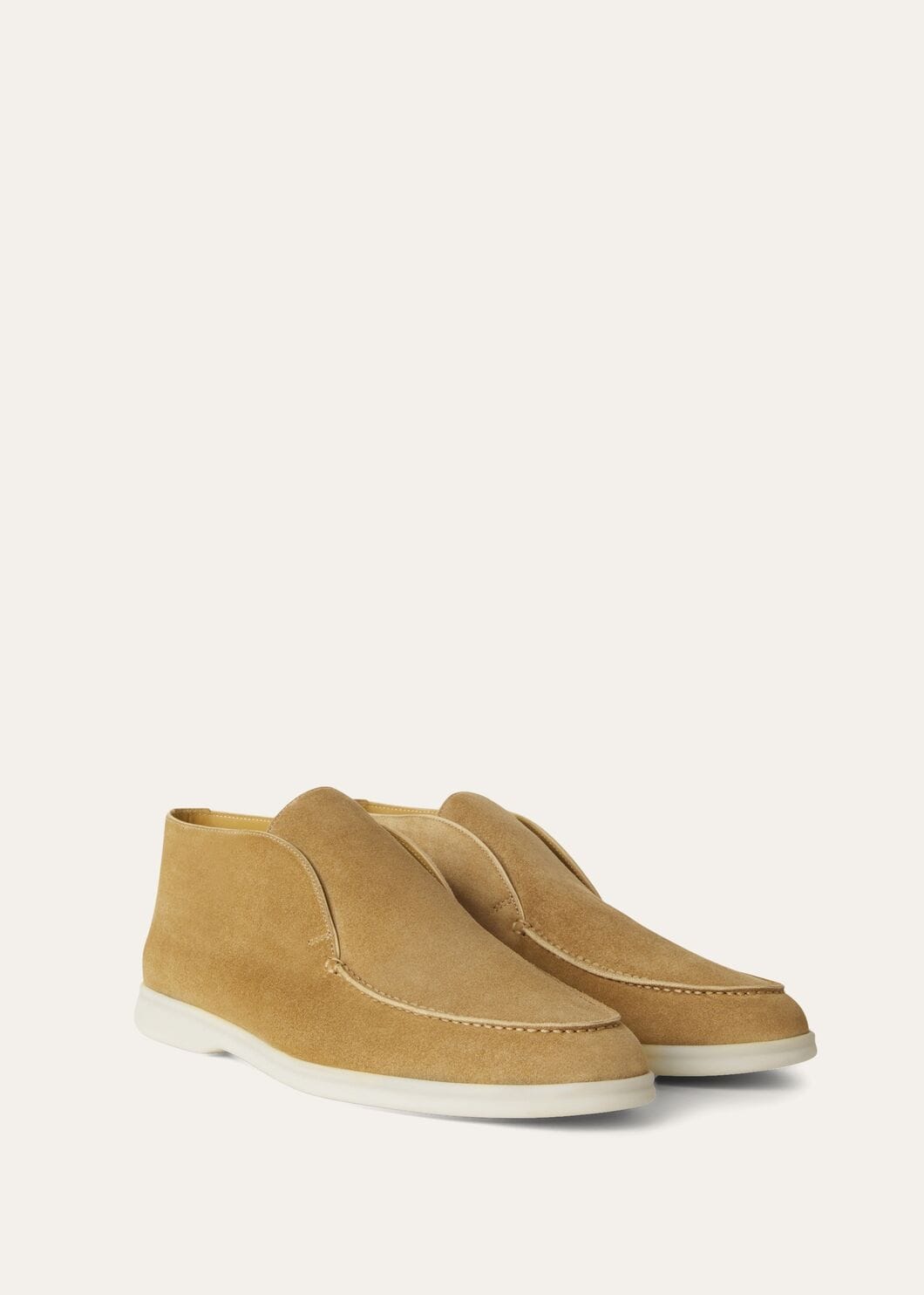 Open Walk Polacchini in suede leather in Beige