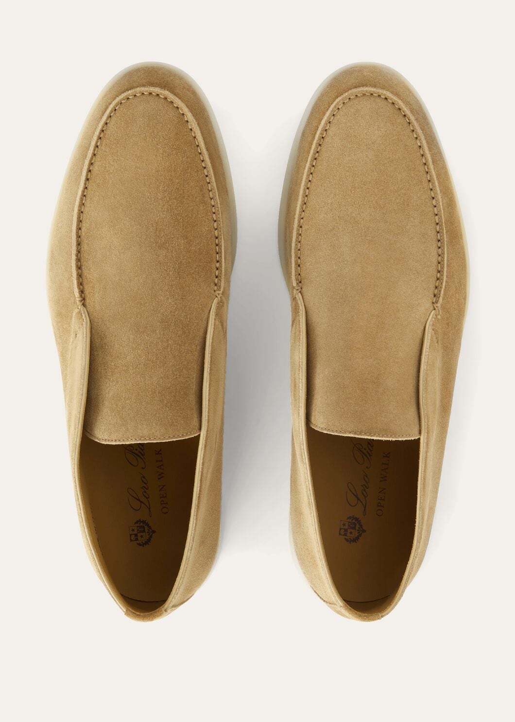 Open Walk Polacchini in suede leather in Beige