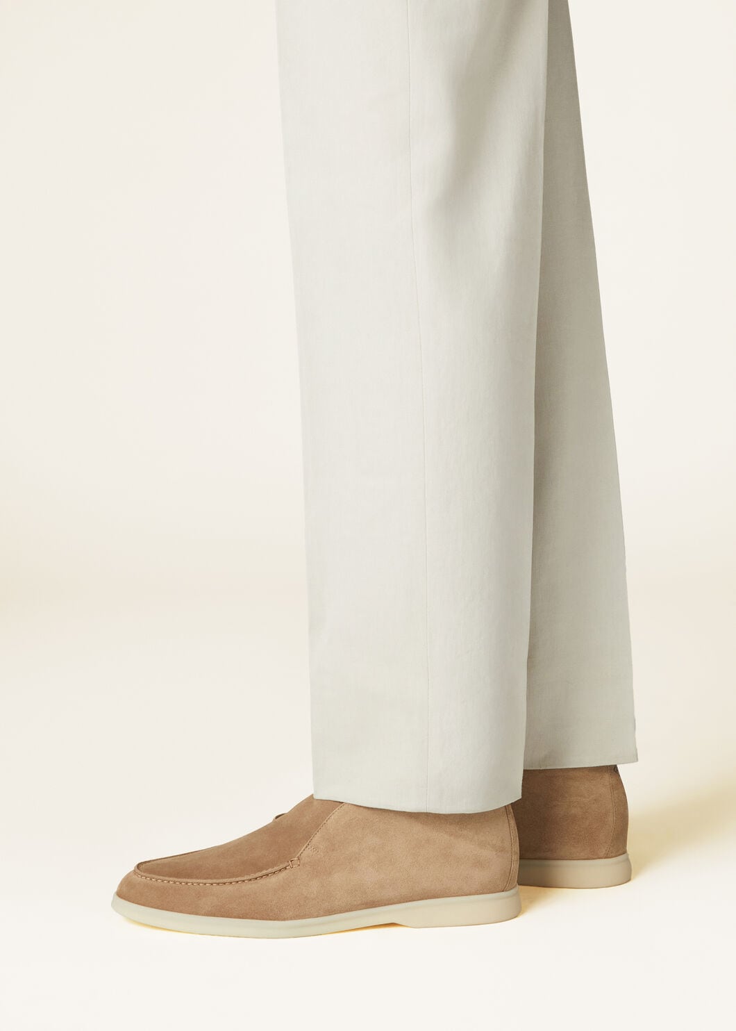 Open Walk Polacchini in suede leather in Beige