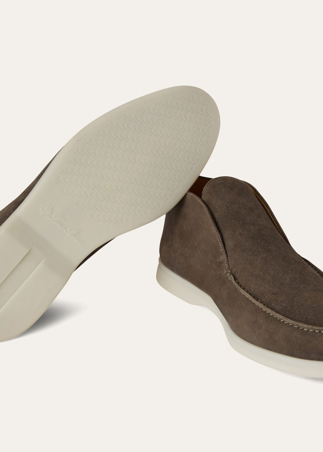 Open Walk Polacchini in suede leather in Warm Grey