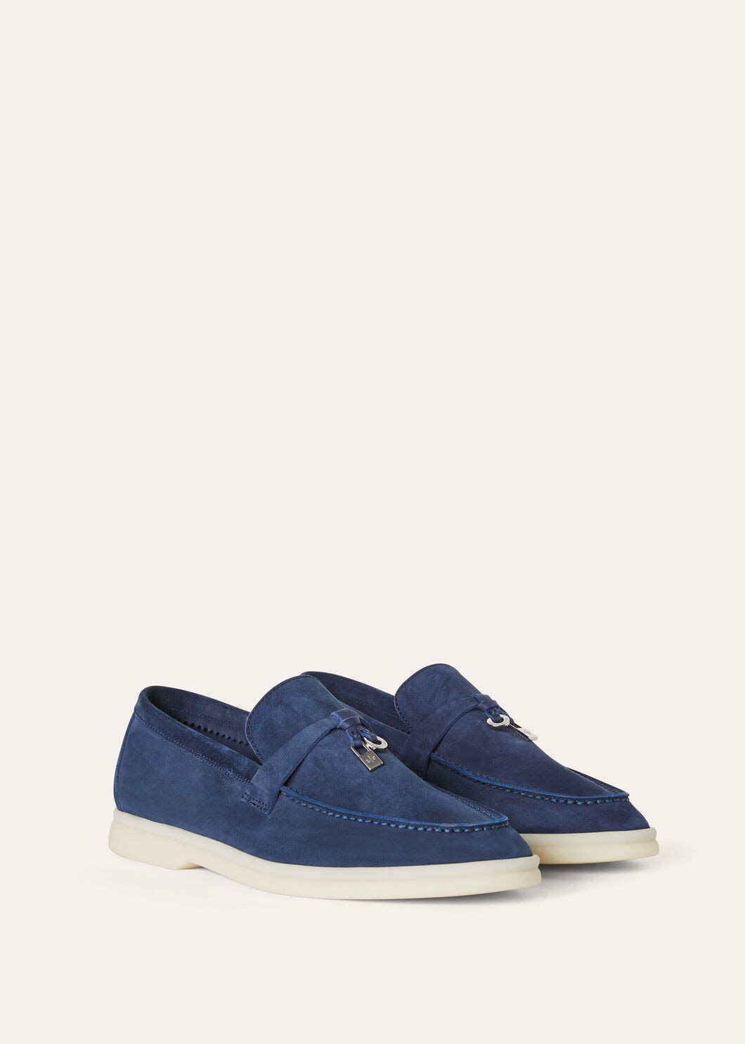 Summer Charms Walk Moccasins in Dark Blue Suede
