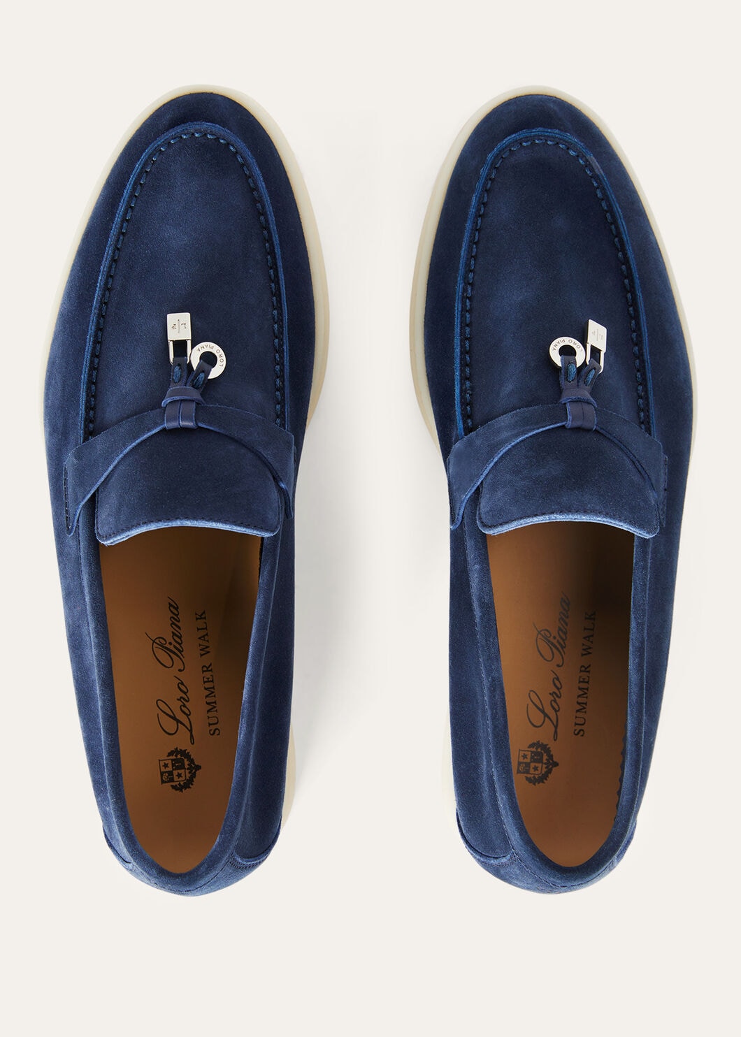 Summer Charms Walk Moccasins in Dark Blue Suede
