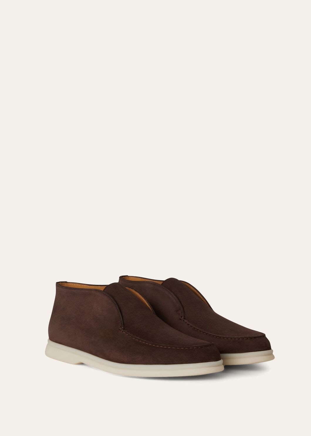 Open Walk Polacchini in Chocolate Brown suede leather