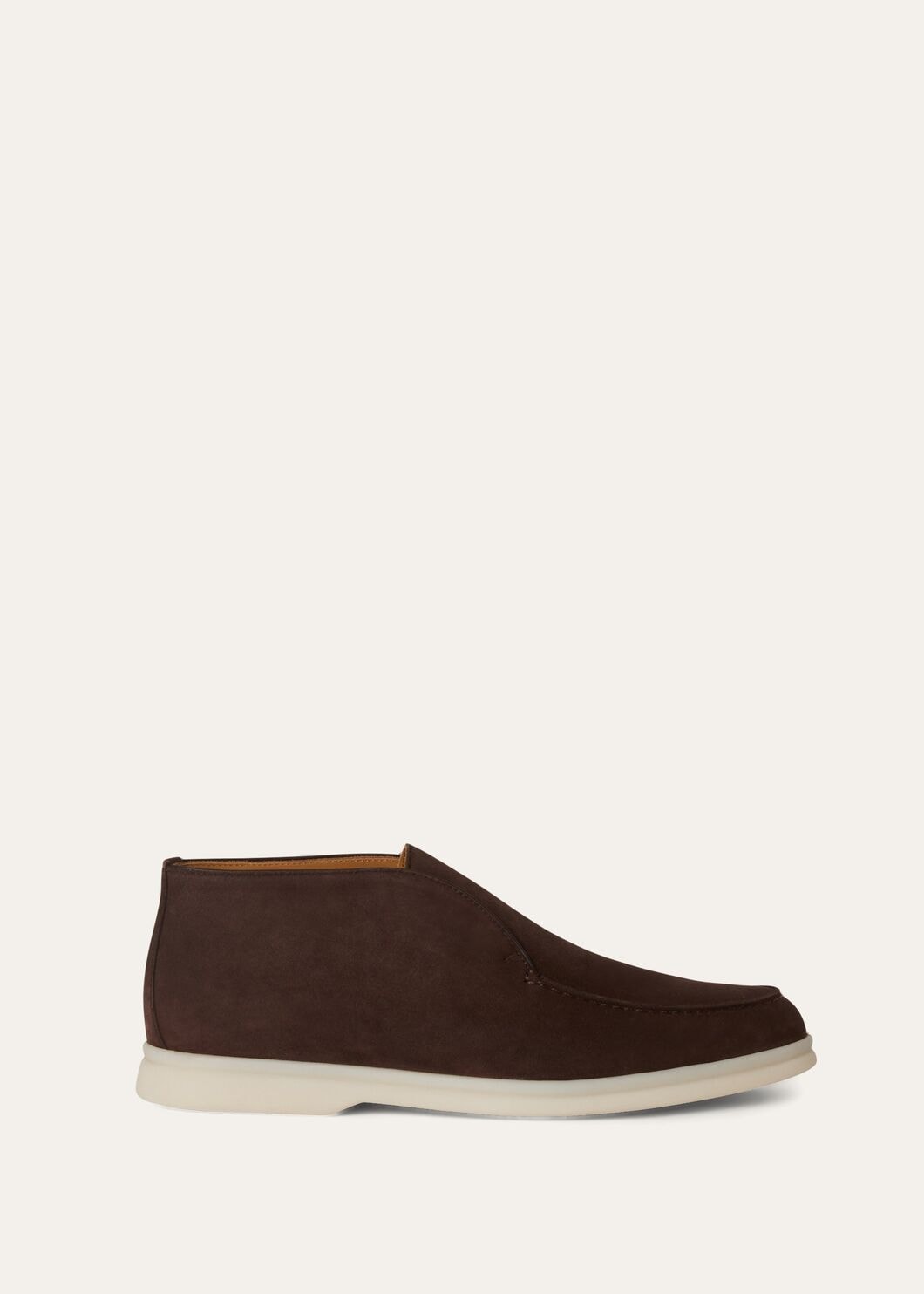 Open Walk Polacchini in Chocolate Brown suede leather