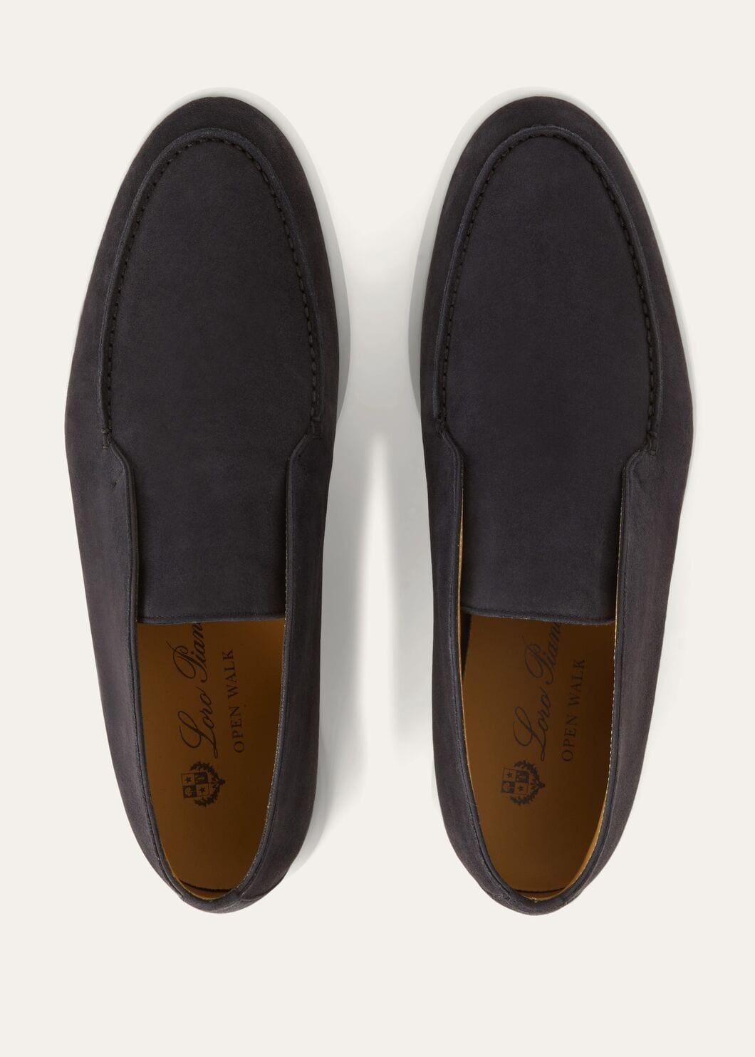 Open Walk Polacchini in suede leather in Caviar