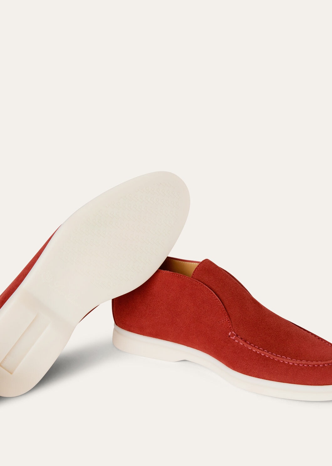 Open Walk Suede Loafers in Red