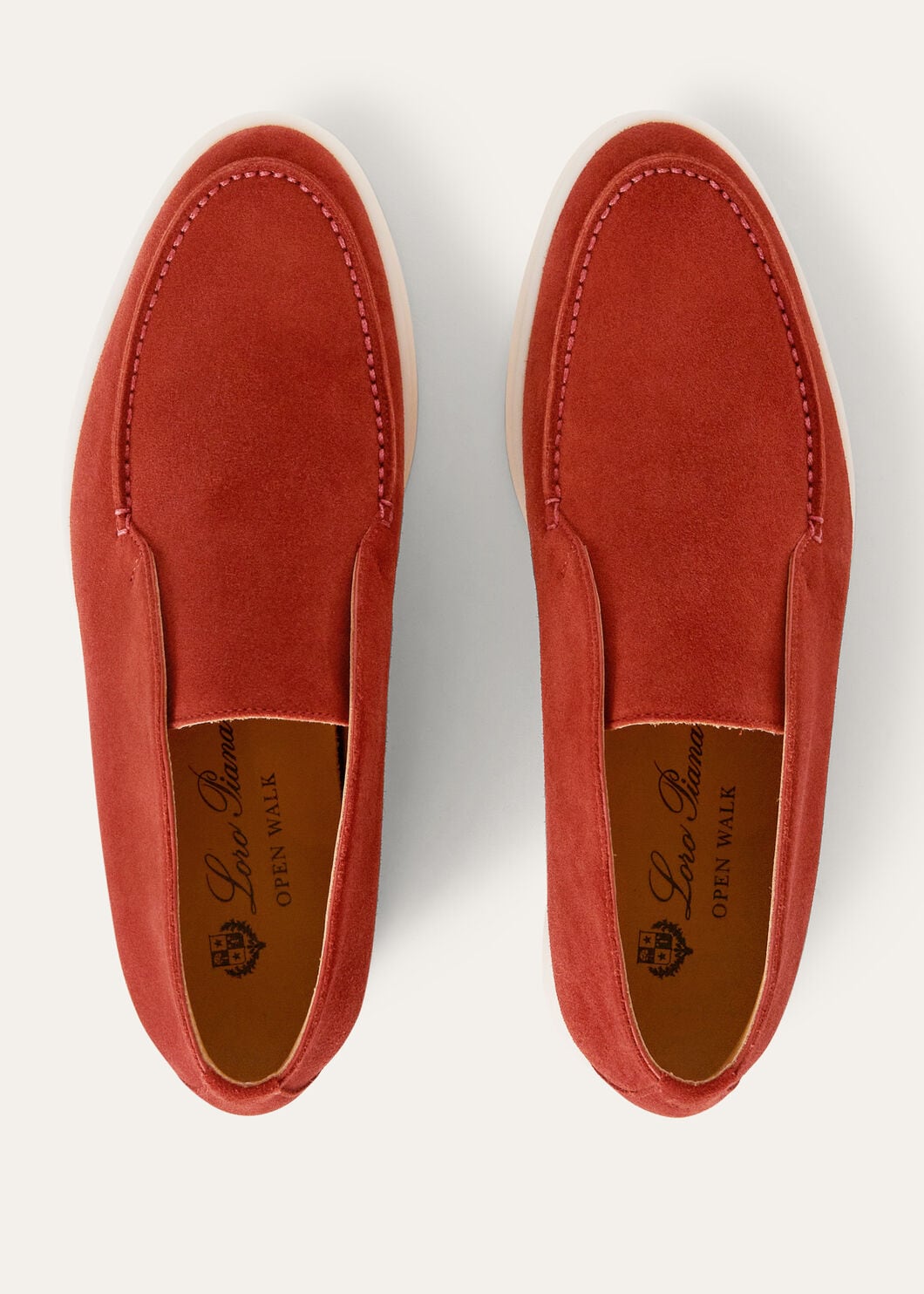 Open Walk Suede Loafers in Red