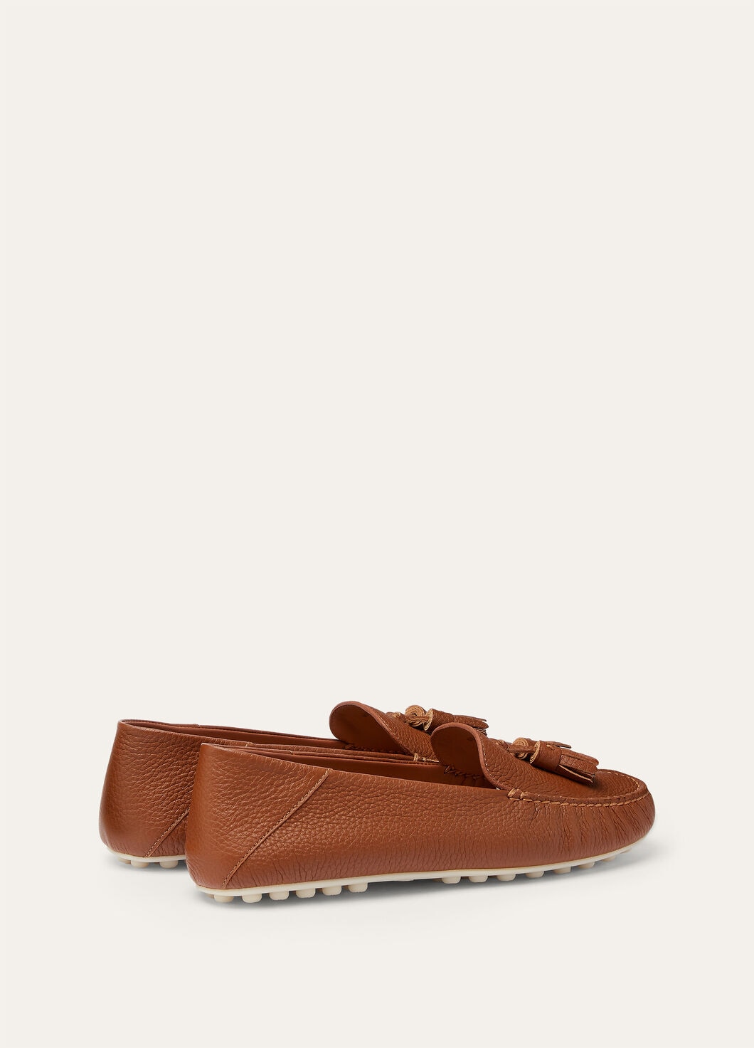 Women's Dot Sole Walk Moccasins in Brown Leather
