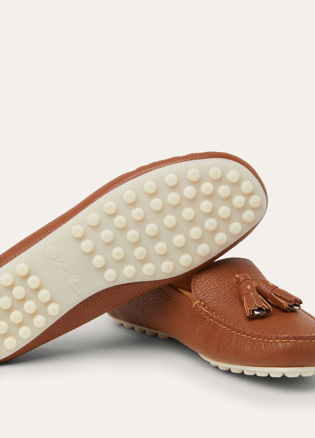Women's Dot Sole Walk Moccasins in Brown Leather