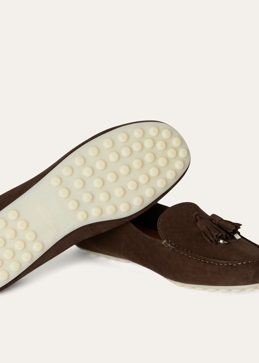 Women's Dot Sole Walk Moccasins in Chocolate Brown Suede