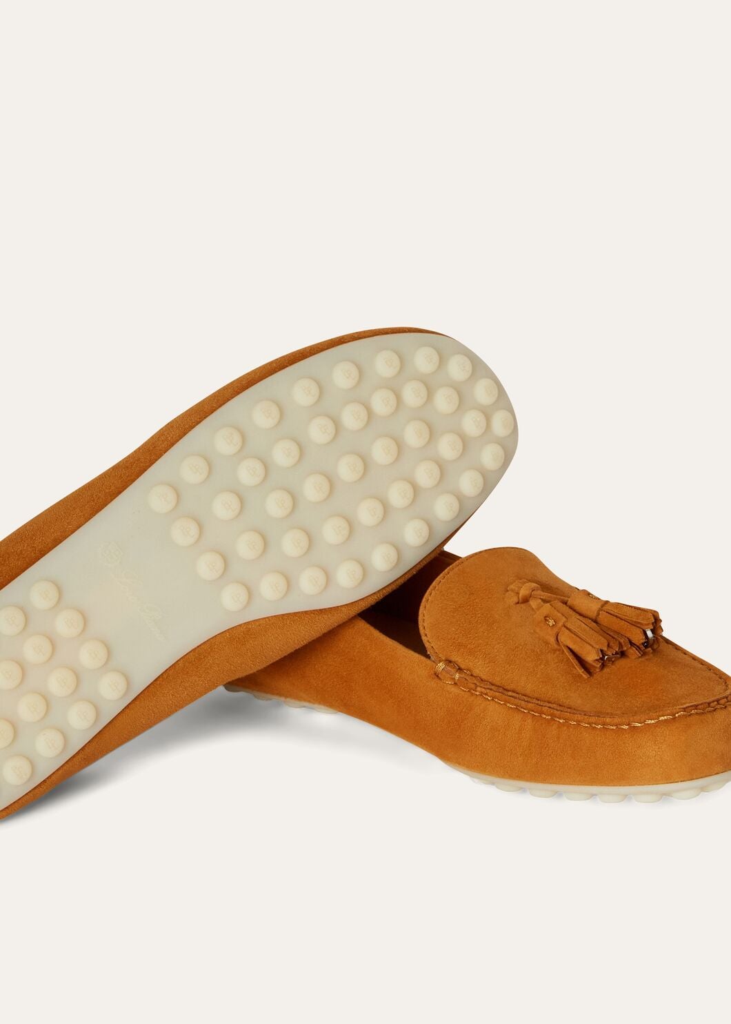 Women's Dot Sole Walk Moccasins in Orange Suede