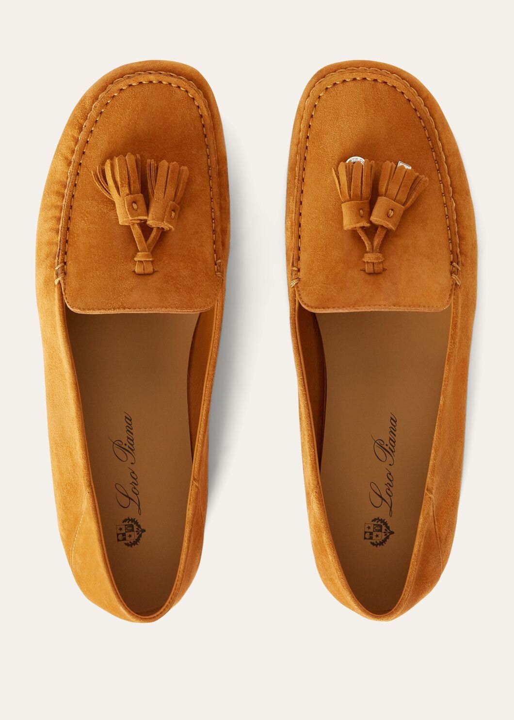 Women's Dot Sole Walk Moccasins in Orange Suede