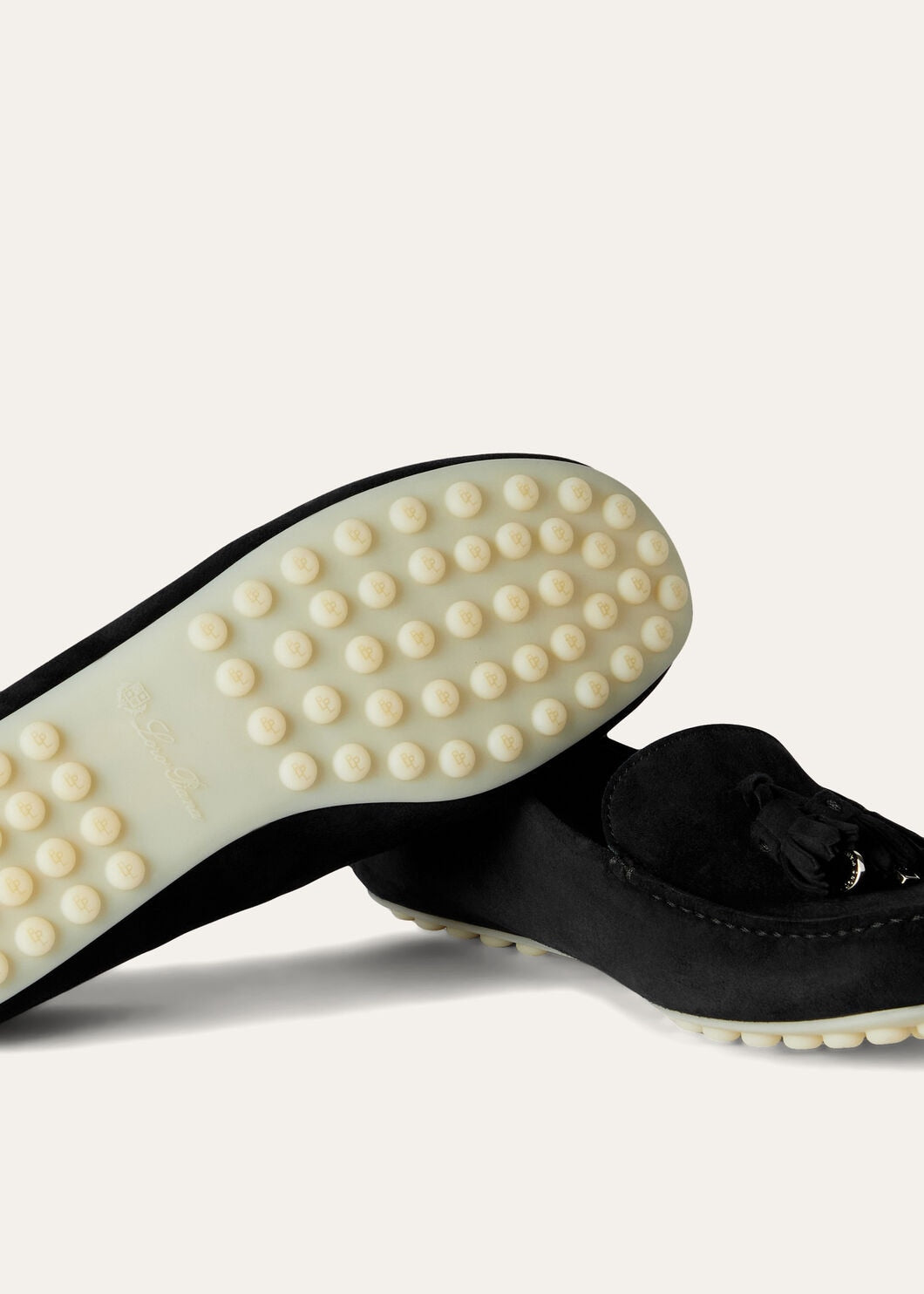 Women's Dot Sole Walk Moccasins in Caviar Suede