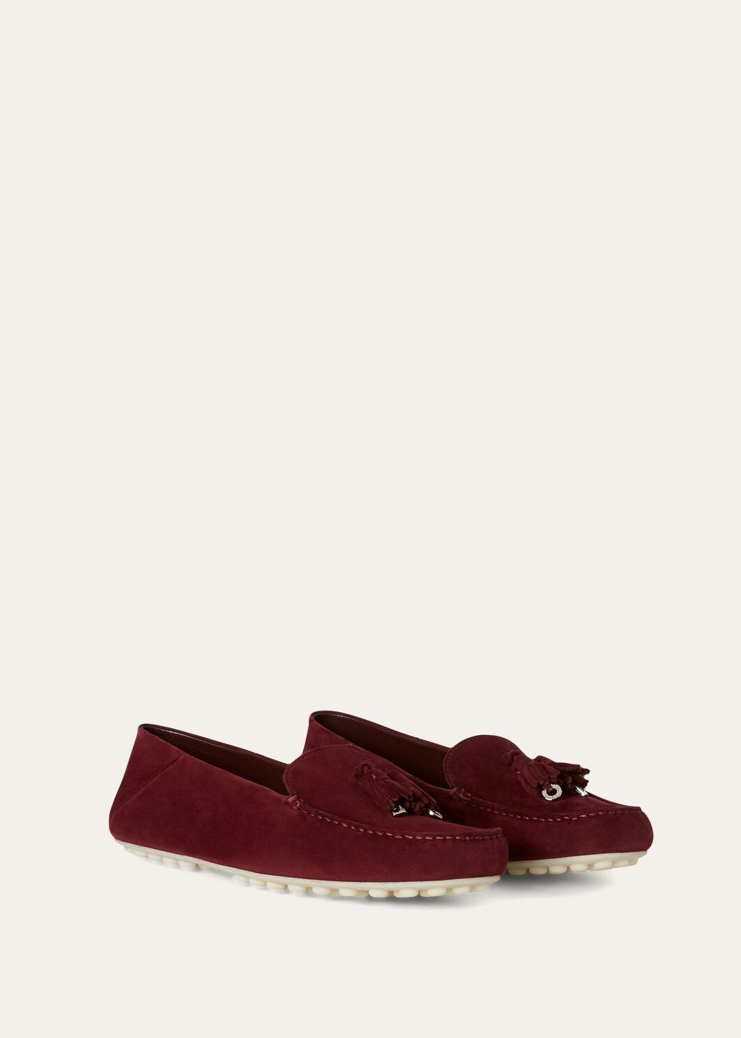 Women's Dot Sole Walk Moccasins in Bordeaux Suede