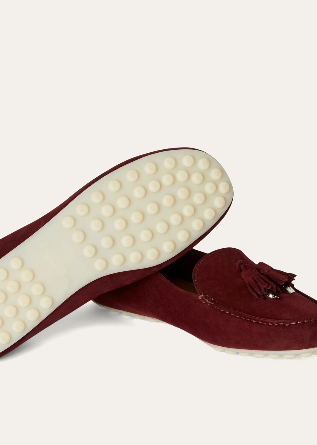 Women's Dot Sole Walk Moccasins in Bordeaux Suede