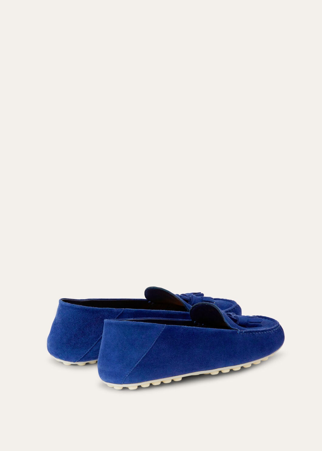 Women's Dot Sole Walk Moccasins in Blue Suede