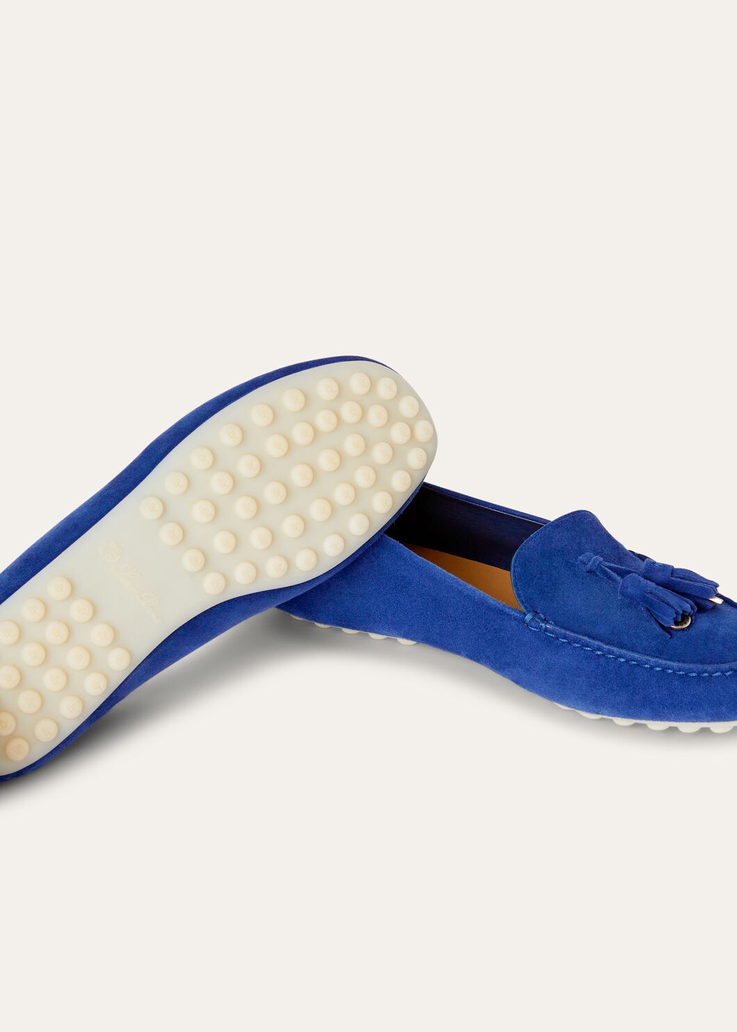 Women's Dot Sole Walk Moccasins in Blue Suede