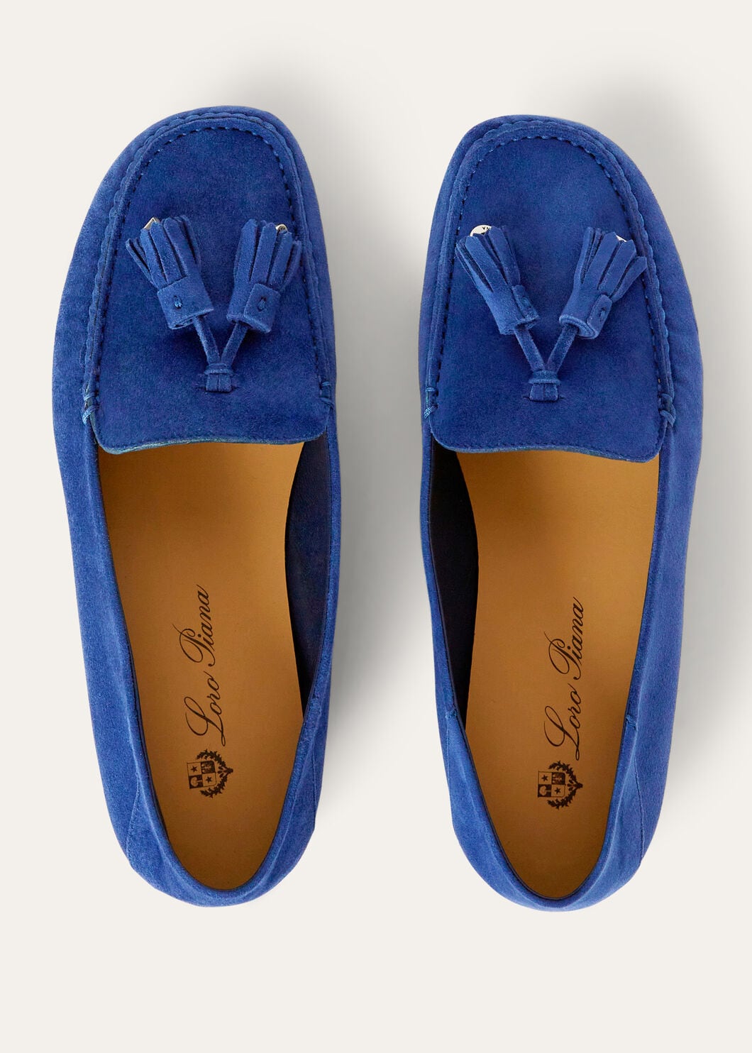 Women's Dot Sole Walk Moccasins in Blue Suede