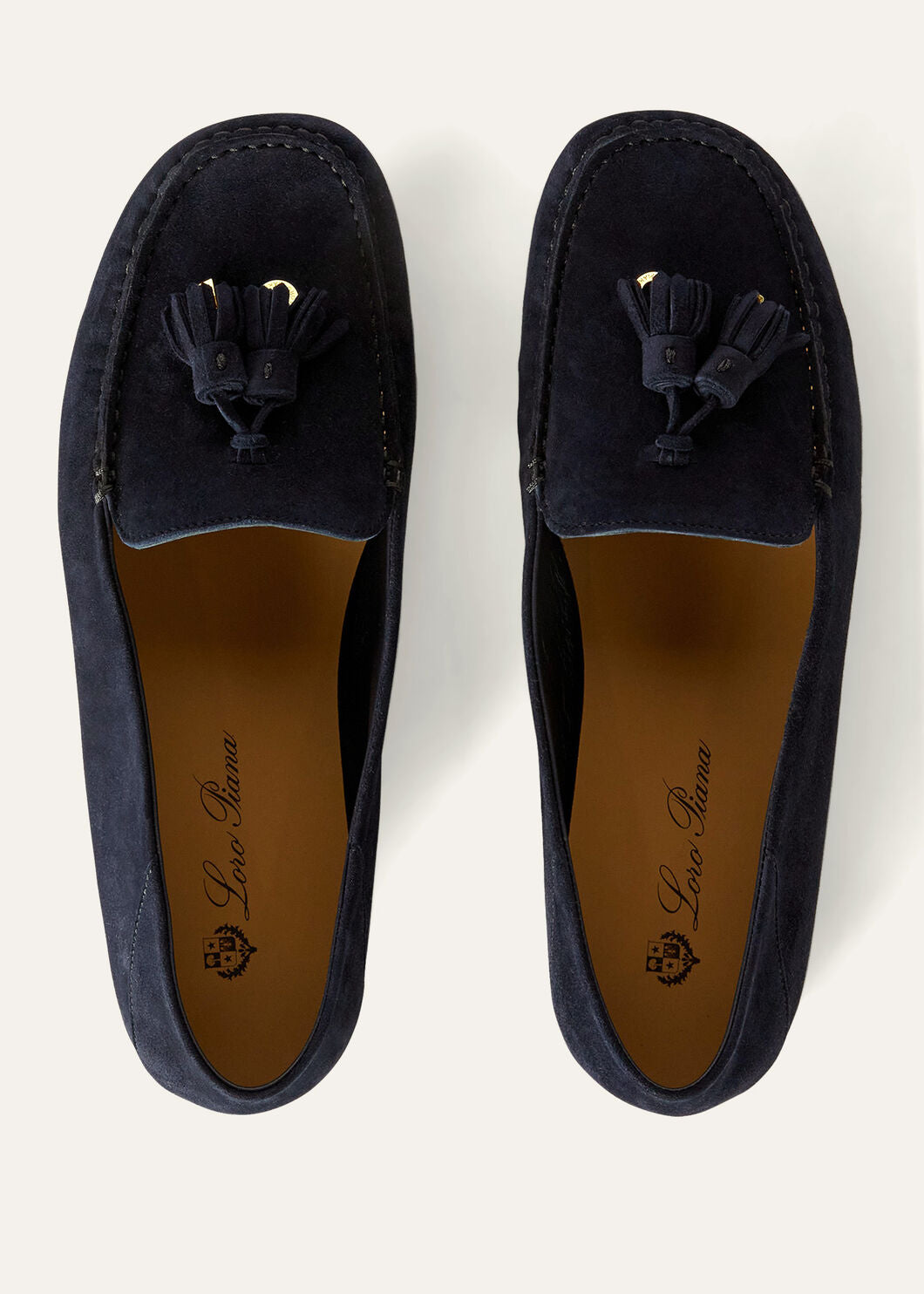 Women's Dot Sole Walk Moccasins in Navy Blue Suede