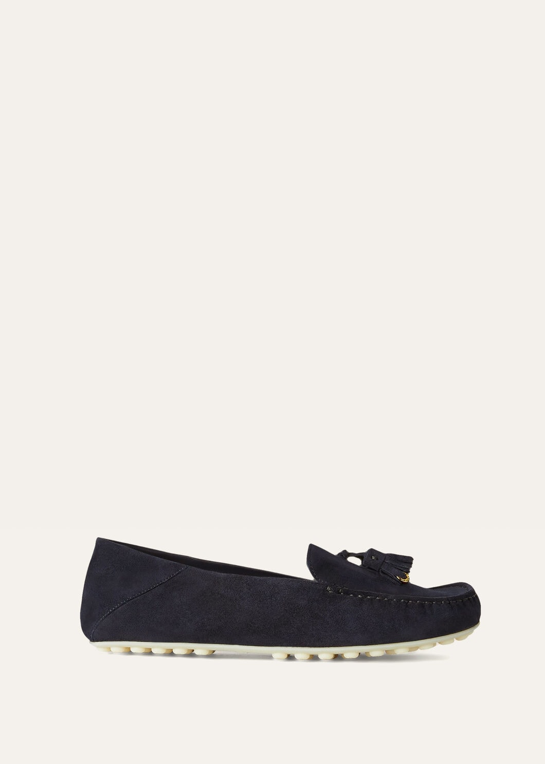Women's Dot Sole Walk Moccasins in Navy Blue Suede