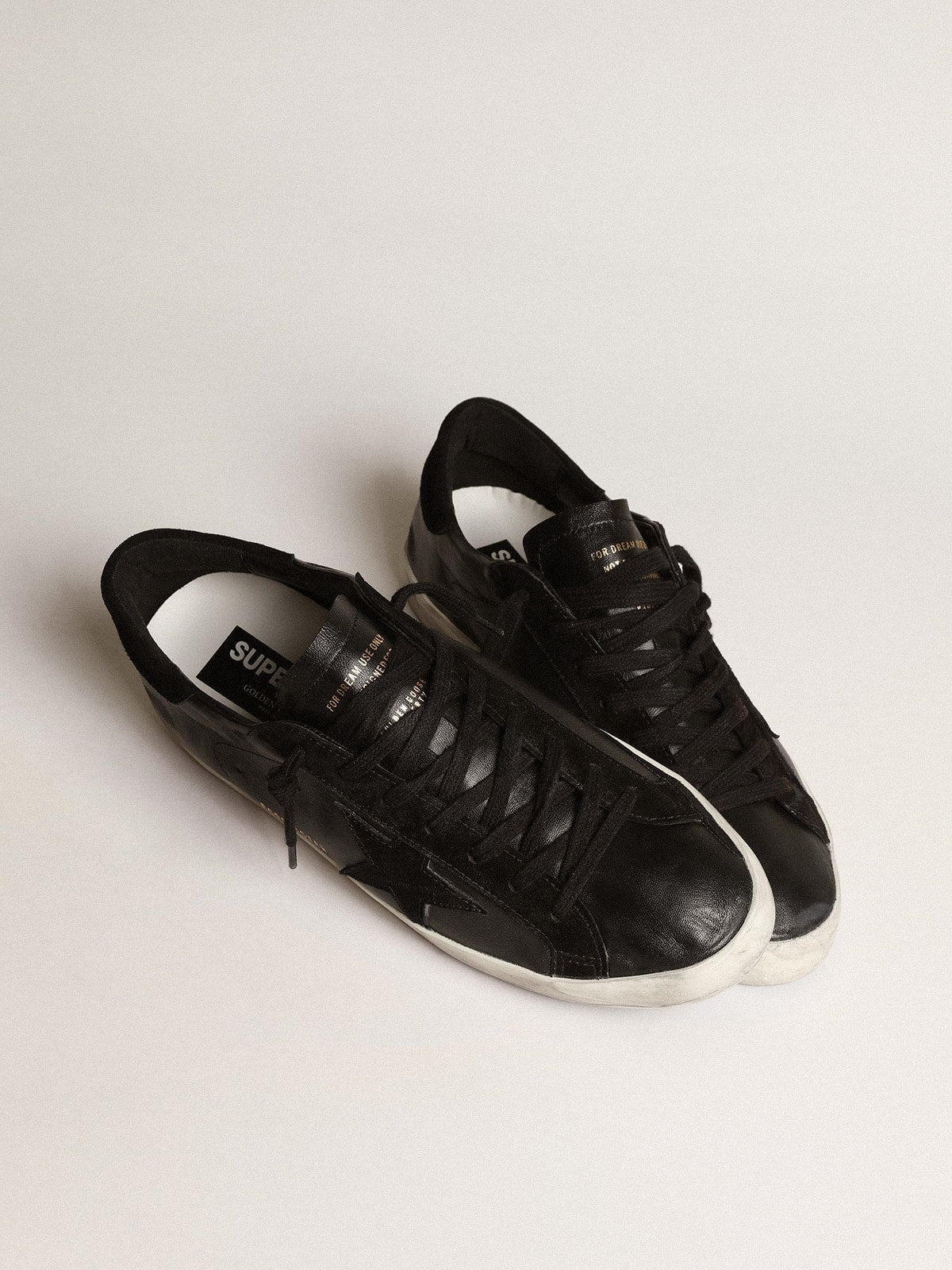 Super-Star sneakers in nappa leather with suede details | All black look