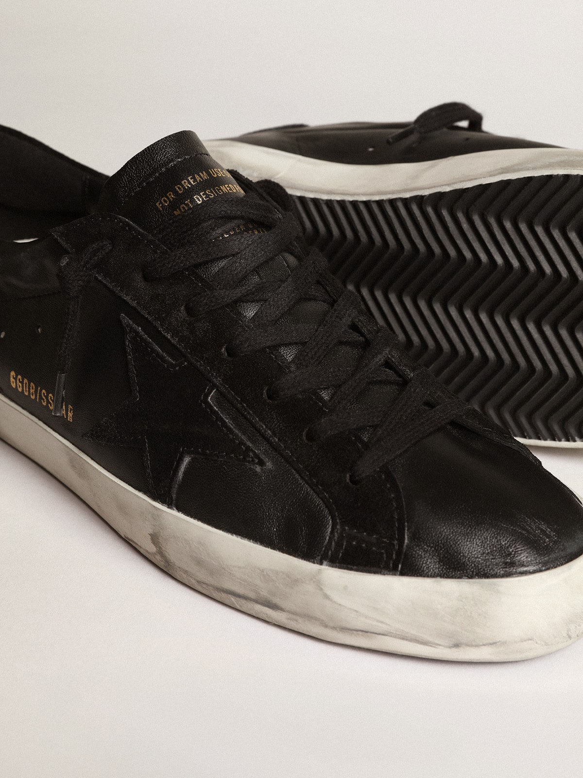 Super-Star sneakers in nappa leather with suede details | All black look