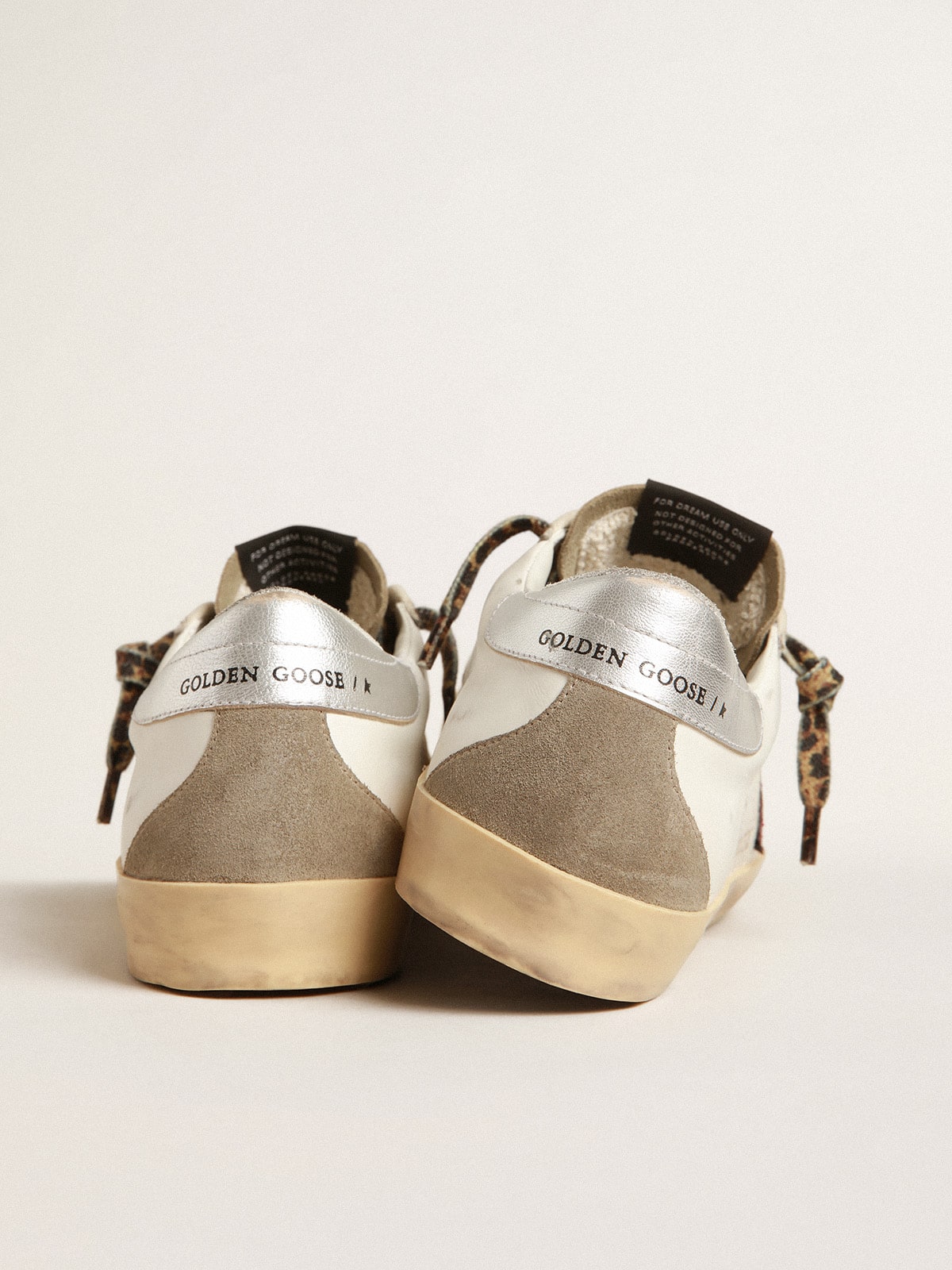 Super-Star with burgundy glitter star and silver heel cap