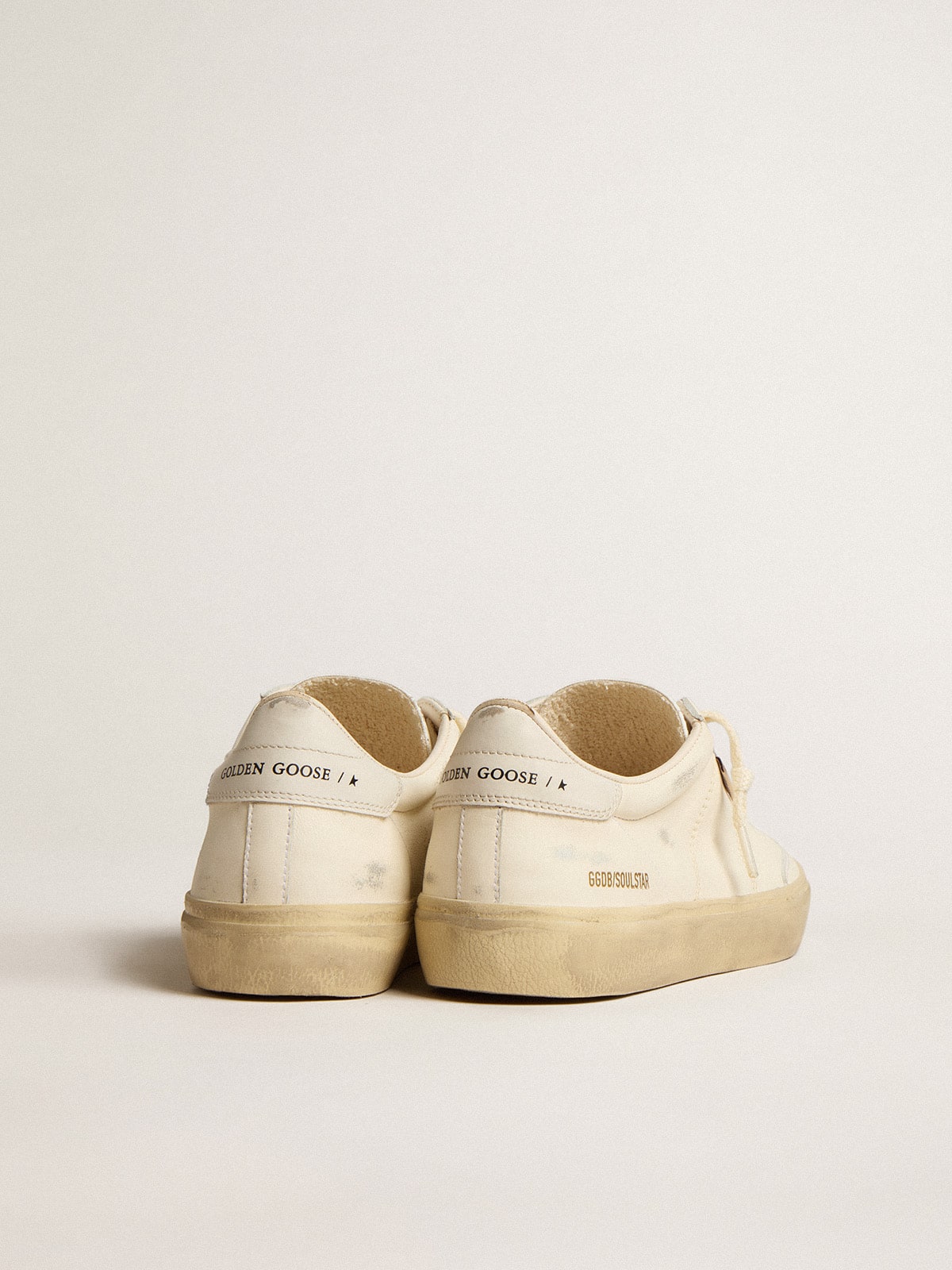 Soul Star in white nappa leather with white leather heel piece