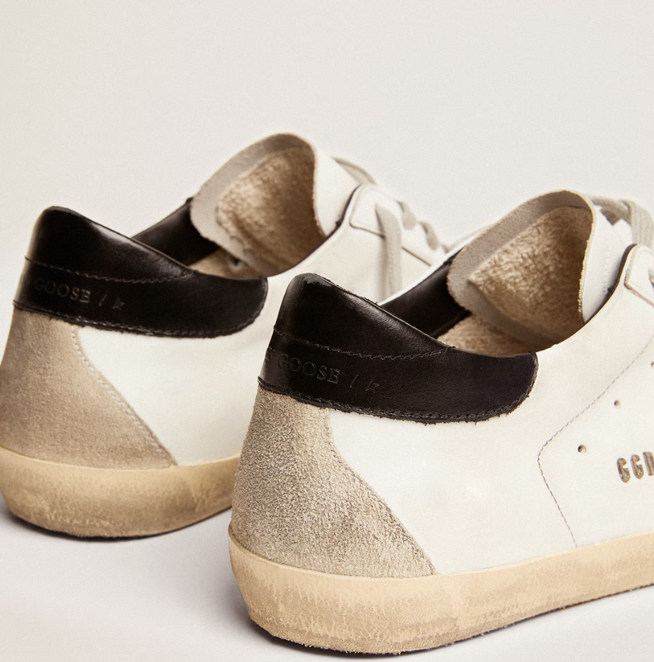 Super-Star with black heel tab and metal studs lettering