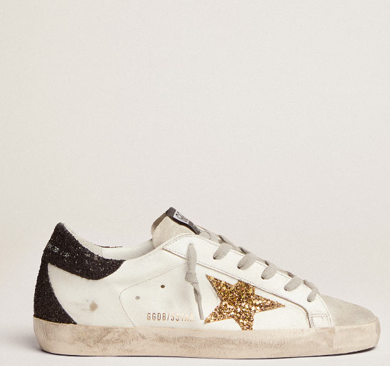Super-Star LTD with gold-colored star and black glitter heel tab