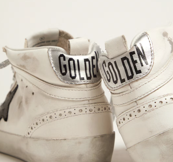 Mid Star with laminated heel tab and glitter shoelaces