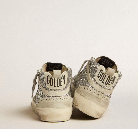 Superstar Women's Sneakers in Silver glitter with star and ice-coloured details