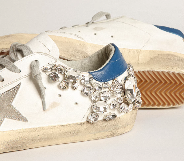 Super-Star women's sneakers decorated with applied Swarovski crystals