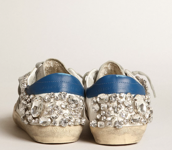 Super-Star women's sneakers decorated with applied Swarovski crystals