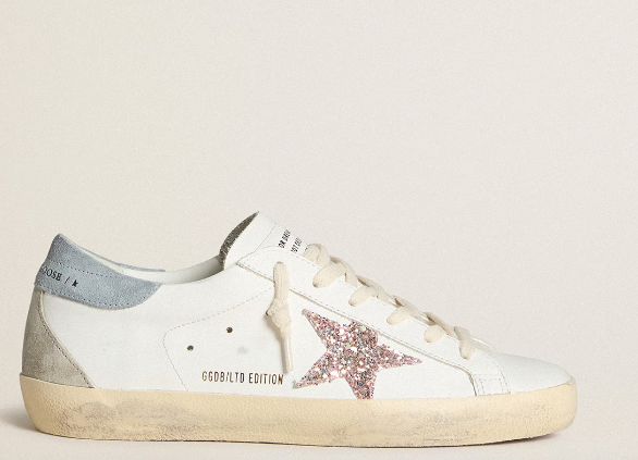 Super-Star LTD sneakers with multicolor glitter star and suede heel tab