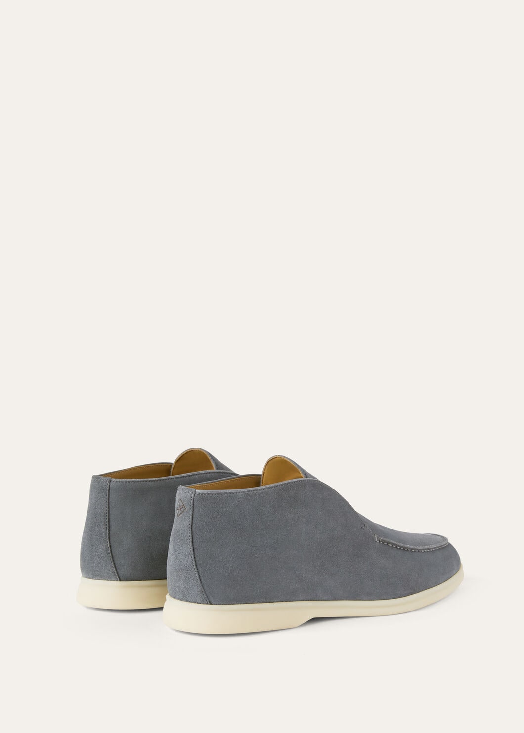 Open Walk Polacchini in suede leather in ice blue