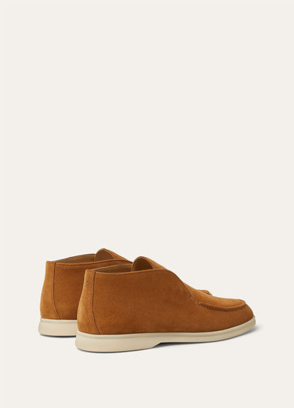 Open Walk Polacchini in suede leather in Cocoa