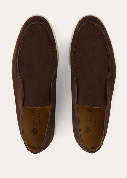 Open Walk Polacchini in chocolate brown suede