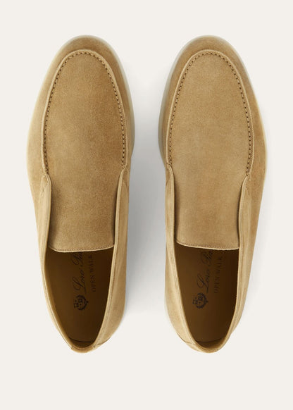 Open Walk Polacchini in suede leather in Beige