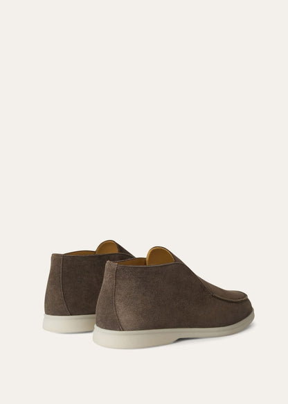 Open Walk Polacchini in suede leather in Warm Grey