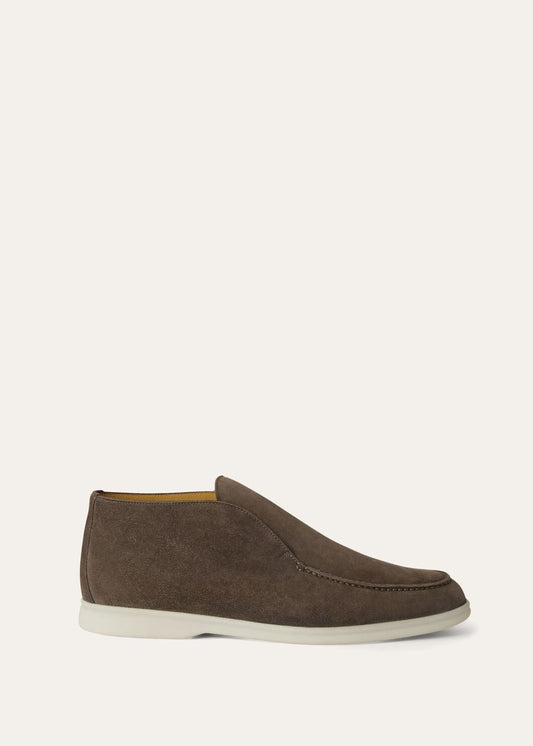 Open Walk Polacchini in suede leather in Warm Grey