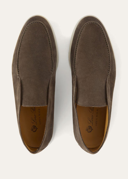 Open Walk Polacchini in suede leather in Warm Grey