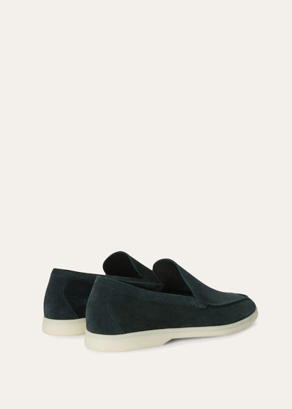 Men's Summer Walk Moccasins in Dark Green Suede