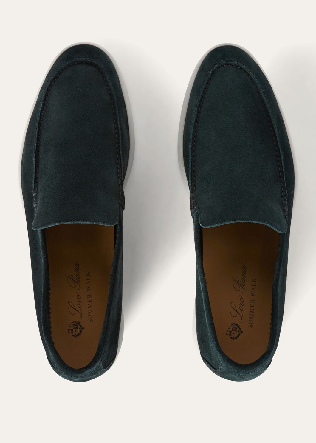 Men's Summer Walk Moccasins in Dark Green Suede