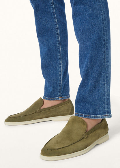 Men's Summer Walk Moccasins in Murano Green Suede