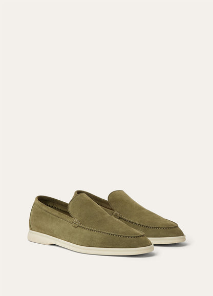 Men's Summer Walk Moccasins in Murano Green Suede