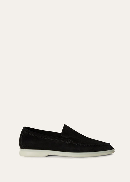 Men's Summer Walk Moccasins in Black Suede